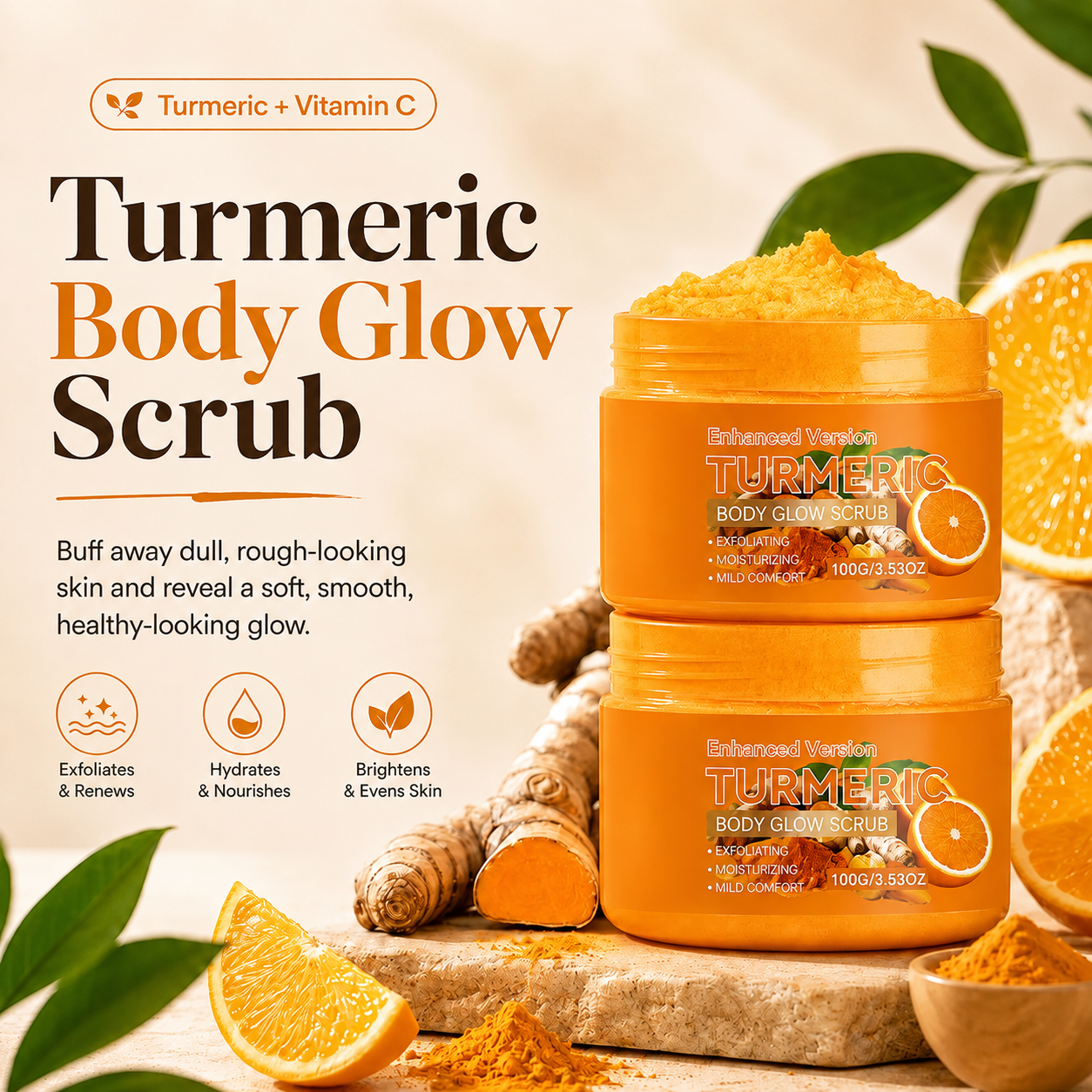 Turmeric Glow Scrub — Buff Away Dull, Rough Skin for a Softer, Smoother-Looking Glow