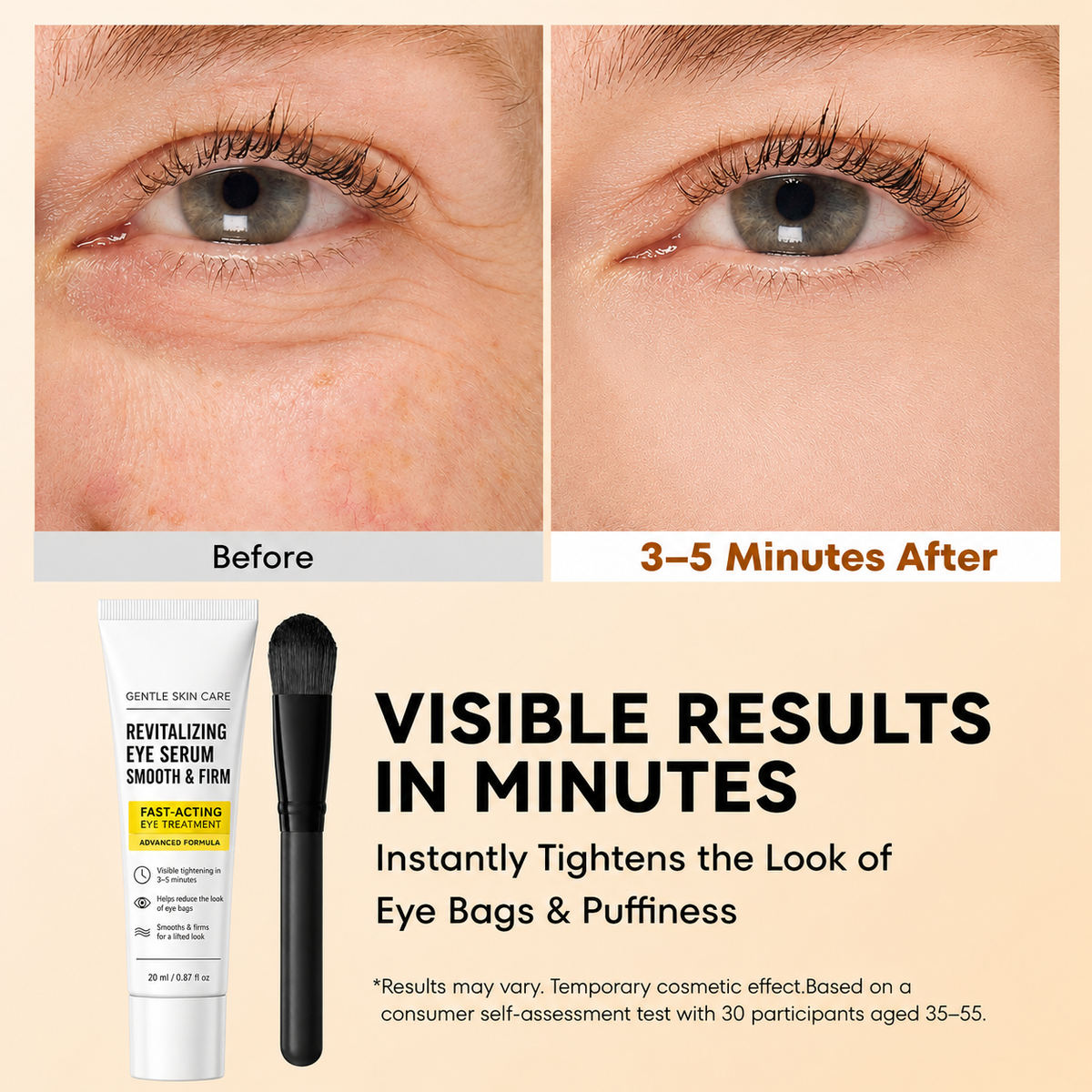 Instant Eye Tightener – Smooths Eye Bags, Puffiness & Fine Lines in 3–5 Minutes, 0.67 oz