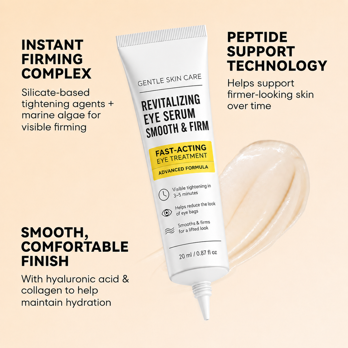 Instant Eye Tightener – Smooths Eye Bags, Puffiness & Fine Lines in 3–5 Minutes, 0.67 oz
