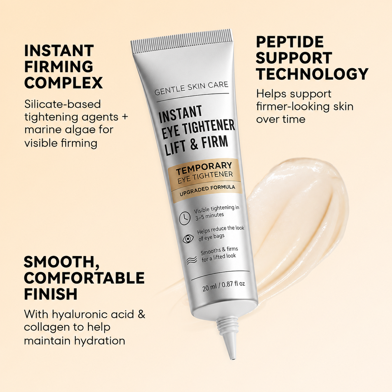 Instant Eye Tightener – Smooths Eye Bags, Puffiness & Fine Lines in 3–5 Minutes, 0.67 oz