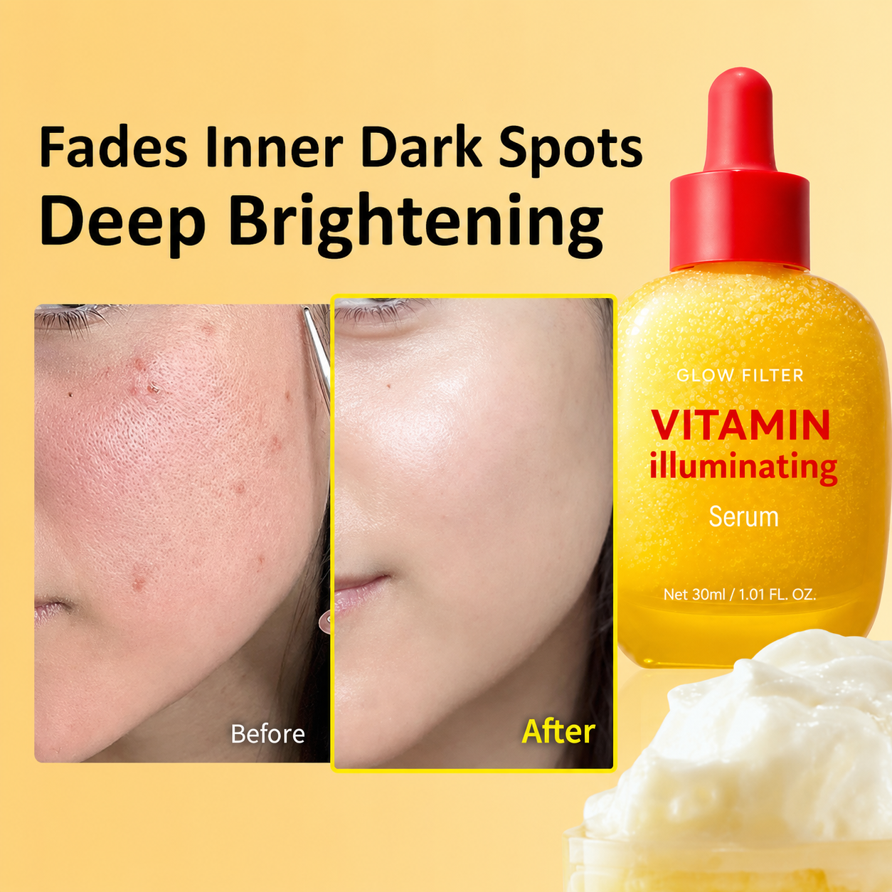 Brightening Face Serum with 4% Niacinamide, TXA & Vitamin C for Dark Spots, Uneven Tone & Glow, 1.01 fl oz