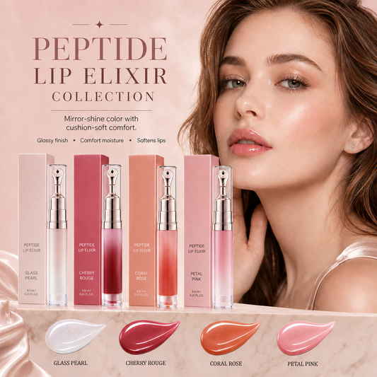 Peptide Lip Elixir – Hydrating Glossy Lip Serum for Plump, Smooth & Soft Lips-2PCS