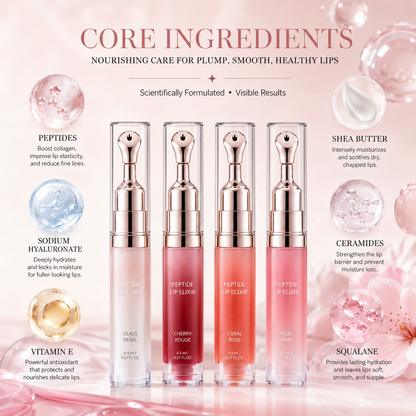 Peptide Lip Elixir – Hydrating Glossy Lip Serum for Plump, Smooth & Soft Lips-2PCS