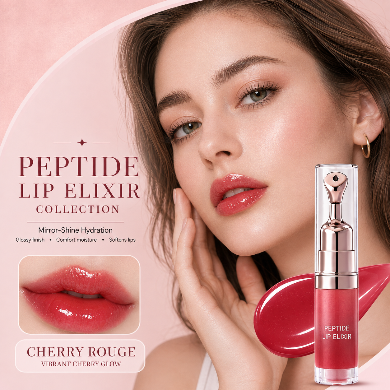 Peptide Lip Elixir – Hydrating Glossy Lip Serum for Plump, Smooth & Soft Lips-2PCS