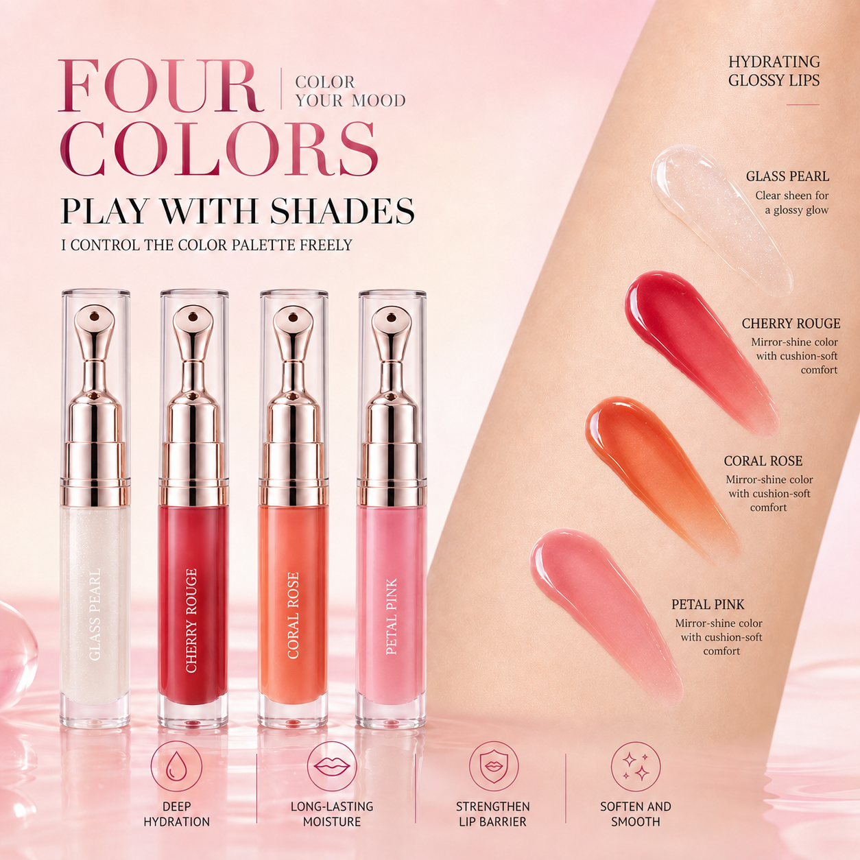 Peptide Lip Elixir – Hydrating Glossy Lip Serum for Plump, Smooth & Soft Lips-2PCS